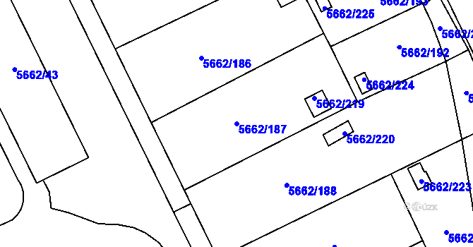 Parcela st. 5662/187 v KÚ Jihlava, Katastrální mapa
