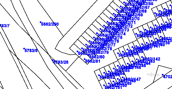 Parcela st. 5662/254 v KÚ Jihlava, Katastrální mapa