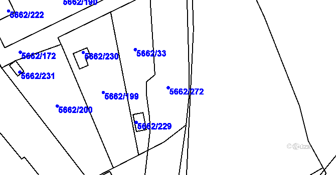 Parcela st. 5662/272 v KÚ Jihlava, Katastrální mapa