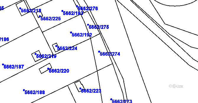 Parcela st. 5662/274 v KÚ Jihlava, Katastrální mapa
