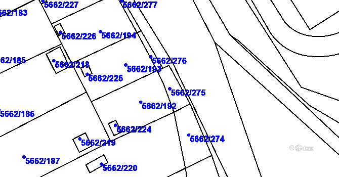 Parcela st. 5662/275 v KÚ Jihlava, Katastrální mapa