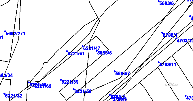 Parcela st. 5663/5 v KÚ Jihlava, Katastrální mapa
