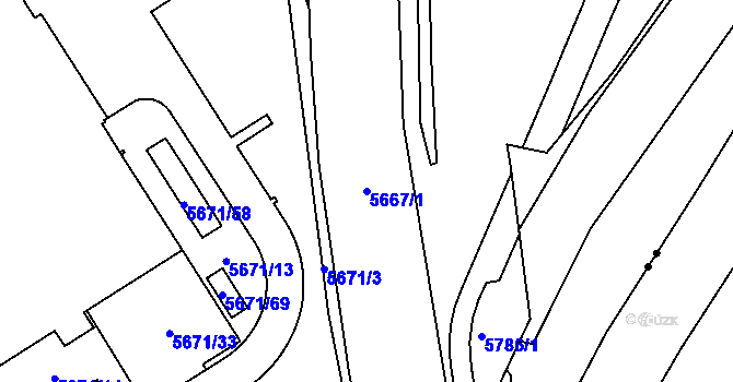 Parcela st. 5667/1 v KÚ Jihlava, Katastrální mapa