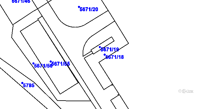 Parcela st. 5671/18 v KÚ Jihlava, Katastrální mapa