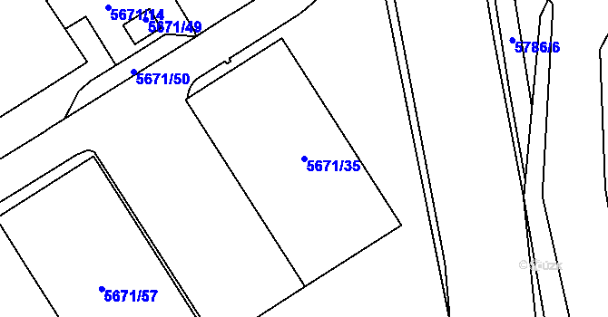 Parcela st. 5671/35 v KÚ Jihlava, Katastrální mapa