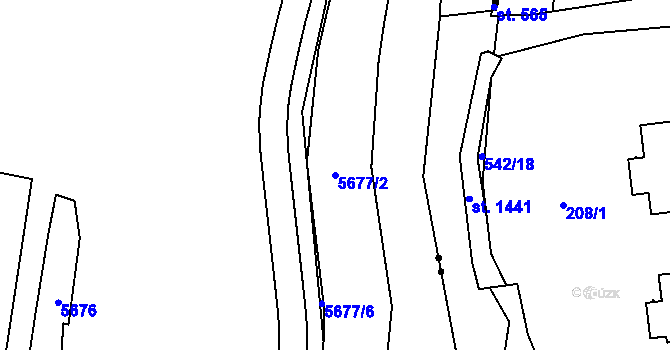 Parcela st. 5677/2 v KÚ Jihlava, Katastrální mapa
