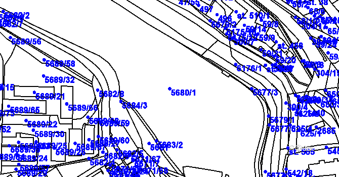 Parcela st. 5680/1 v KÚ Jihlava, Katastrální mapa
