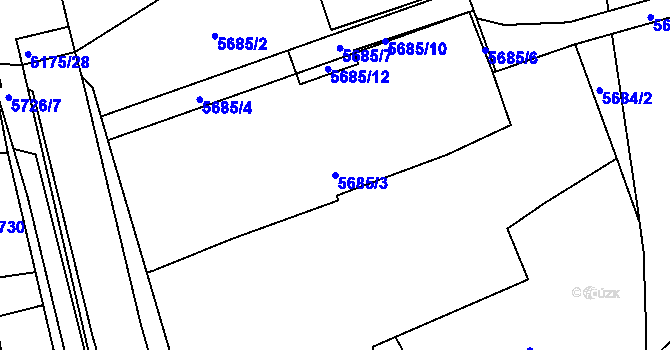 Parcela st. 5685/3 v KÚ Jihlava, Katastrální mapa