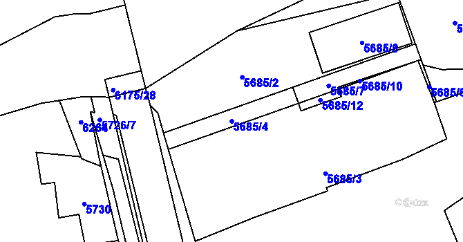 Parcela st. 5685/4 v KÚ Jihlava, Katastrální mapa