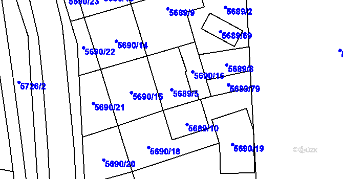 Parcela st. 5689/5 v KÚ Jihlava, Katastrální mapa