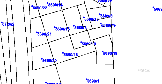 Parcela st. 5689/10 v KÚ Jihlava, Katastrální mapa