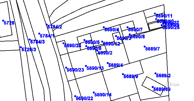 Parcela st. 5690/2 v KÚ Jihlava, Katastrální mapa