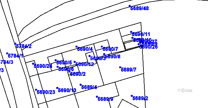 Parcela st. 5690/8 v KÚ Jihlava, Katastrální mapa