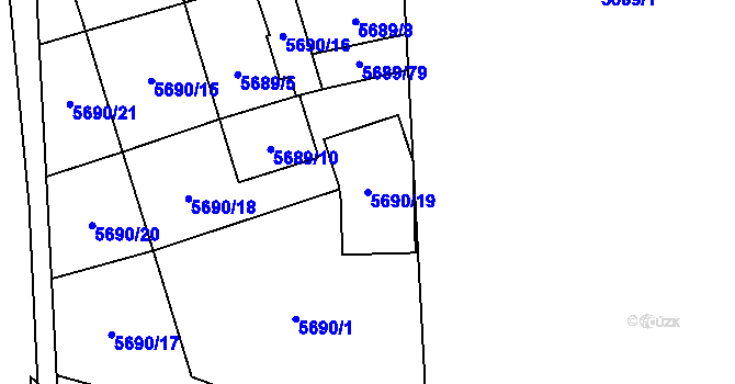 Parcela st. 5690/19 v KÚ Jihlava, Katastrální mapa