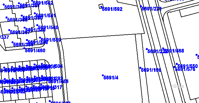 Parcela st. 5691/4 v KÚ Jihlava, Katastrální mapa