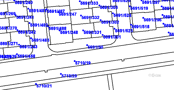 Parcela st. 5691/50 v KÚ Jihlava, Katastrální mapa