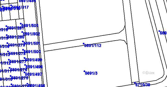 Parcela st. 5691/112 v KÚ Jihlava, Katastrální mapa