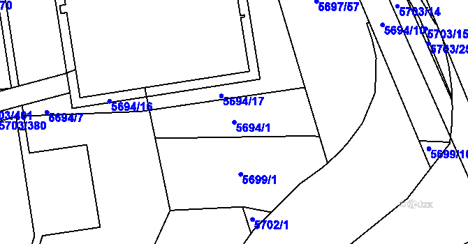 Parcela st. 5694/1 v KÚ Jihlava, Katastrální mapa