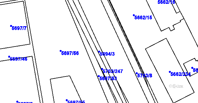 Parcela st. 5694/3 v KÚ Jihlava, Katastrální mapa