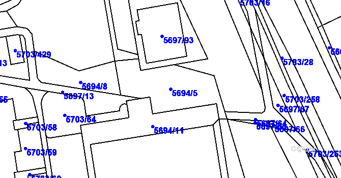 Parcela st. 5694/5 v KÚ Jihlava, Katastrální mapa