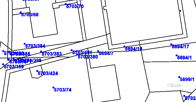 Parcela st. 5694/7 v KÚ Jihlava, Katastrální mapa