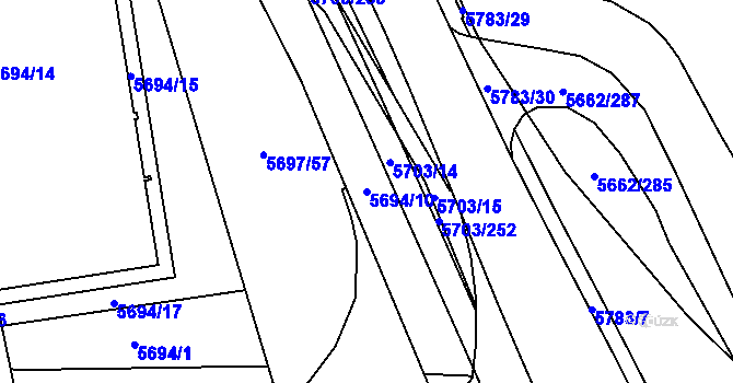 Parcela st. 5694/10 v KÚ Jihlava, Katastrální mapa