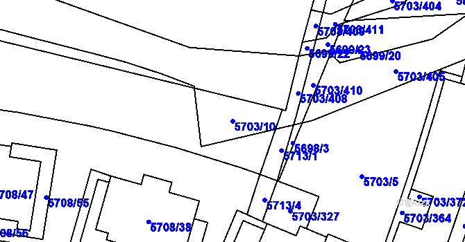 Parcela st. 5703/10 v KÚ Jihlava, Katastrální mapa