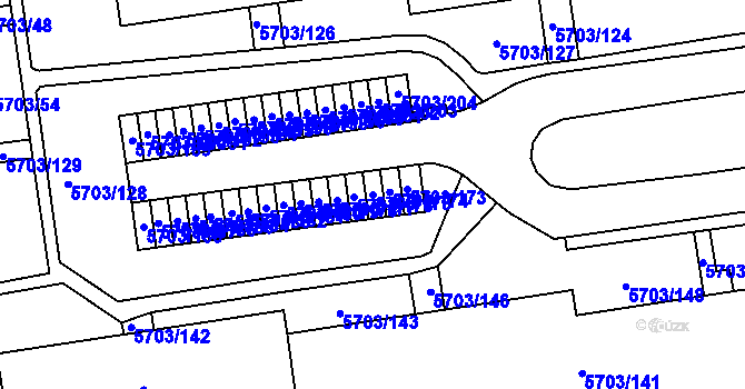 Parcela st. 5703/175 v KÚ Jihlava, Katastrální mapa