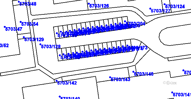 Parcela st. 5703/180 v KÚ Jihlava, Katastrální mapa