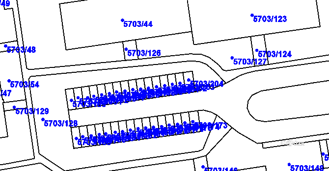 Parcela st. 5703/201 v KÚ Jihlava, Katastrální mapa