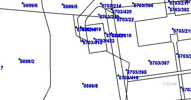Parcela st. 5703/215 v KÚ Jihlava, Katastrální mapa