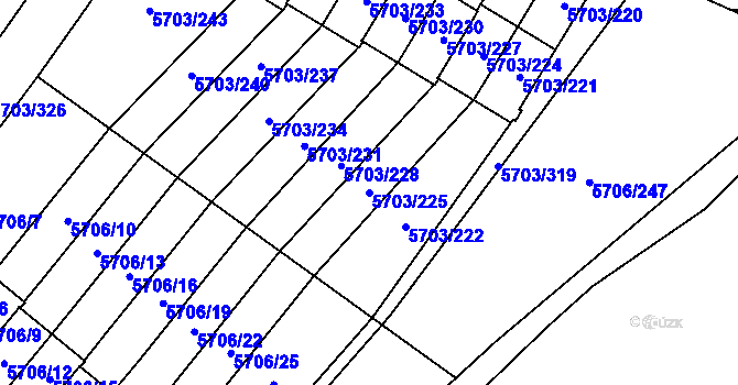 Parcela st. 5703/225 v KÚ Jihlava, Katastrální mapa