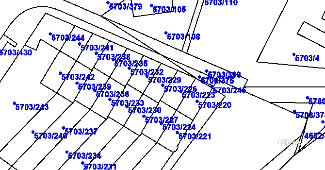 Parcela st. 5703/226 v KÚ Jihlava, Katastrální mapa