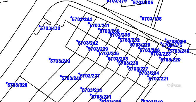 Parcela st. 5703/236 v KÚ Jihlava, Katastrální mapa