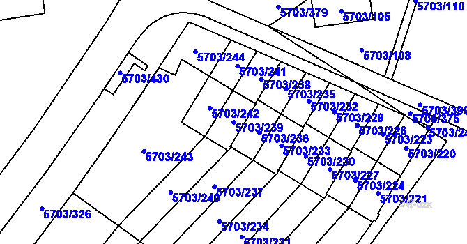 Parcela st. 5703/239 v KÚ Jihlava, Katastrální mapa