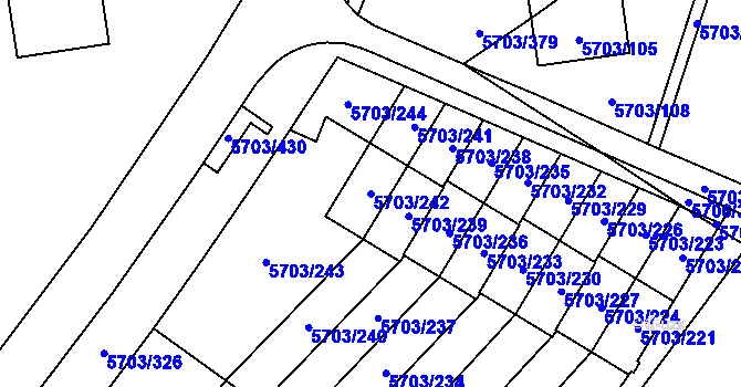 Parcela st. 5703/242 v KÚ Jihlava, Katastrální mapa