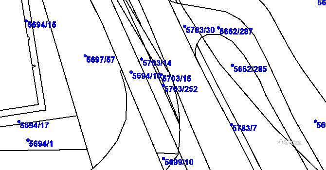 Parcela st. 5703/252 v KÚ Jihlava, Katastrální mapa