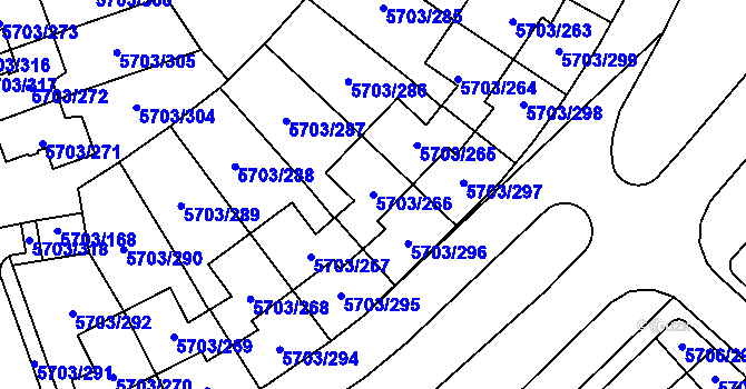 Parcela st. 5703/266 v KÚ Jihlava, Katastrální mapa