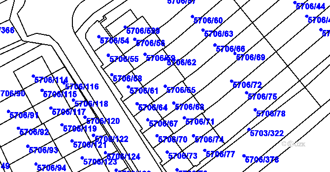 Parcela st. 5706/65 v KÚ Jihlava, Katastrální mapa