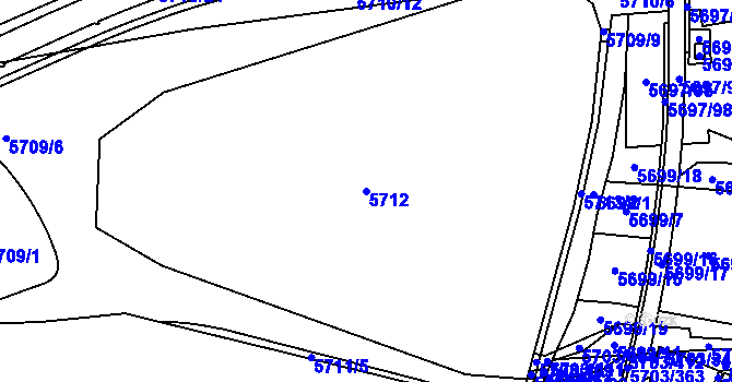 Parcela st. 5712 v KÚ Jihlava, Katastrální mapa