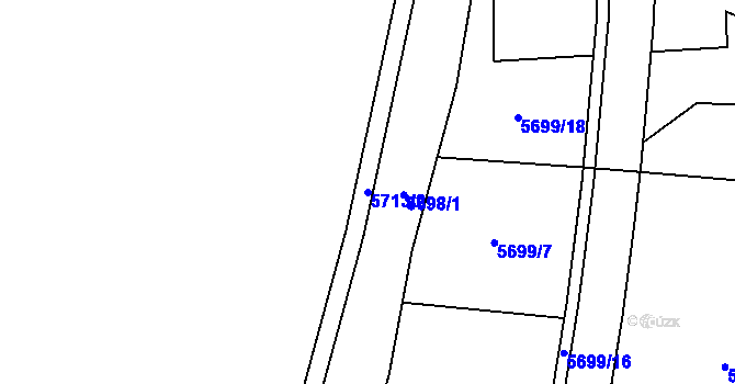 Parcela st. 5713/2 v KÚ Jihlava, Katastrální mapa