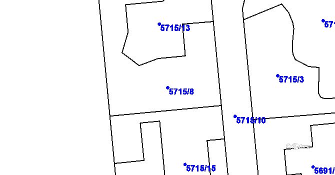 Parcela st. 5715/8 v KÚ Jihlava, Katastrální mapa
