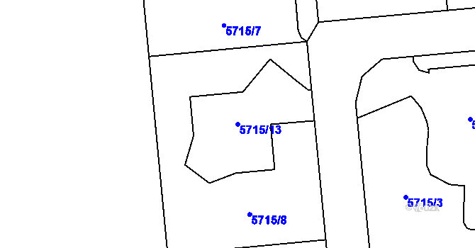 Parcela st. 5715/13 v KÚ Jihlava, Katastrální mapa
