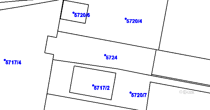 Parcela st. 5724 v KÚ Jihlava, Katastrální mapa