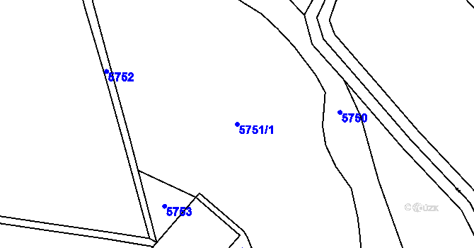 Parcela st. 5751/1 v KÚ Jihlava, Katastrální mapa