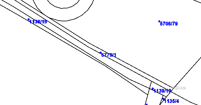 Parcela st. 5779/1 v KÚ Jihlava, Katastrální mapa