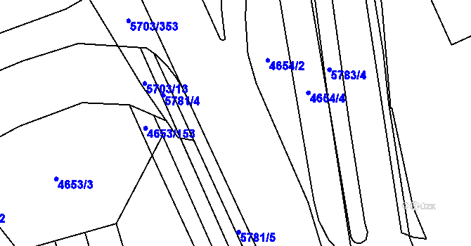 Parcela st. 5781/1 v KÚ Jihlava, Katastrální mapa