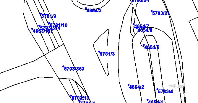 Parcela st. 5781/3 v KÚ Jihlava, Katastrální mapa