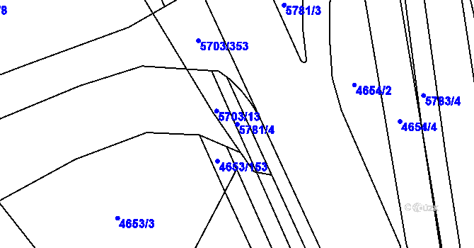 Parcela st. 5781/4 v KÚ Jihlava, Katastrální mapa