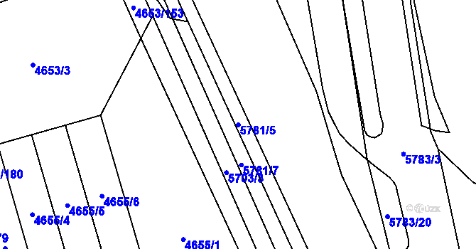 Parcela st. 5781/5 v KÚ Jihlava, Katastrální mapa